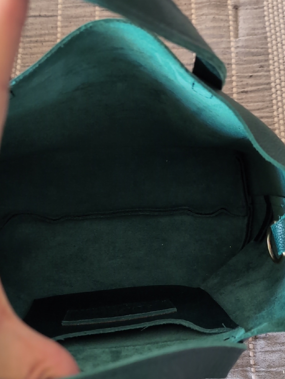 Portland Leather Medium Crossbody Tote - Sea Glass - Picture 3 of 4